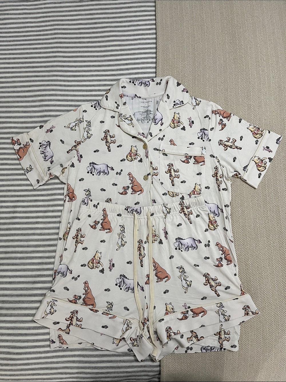 Little Snuggles Winnie The Pooh Bamboo PJs Lounge Set Pajama Shorts & Top Small